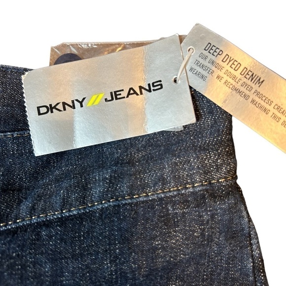 DKNY Wide Leg Jeans W/Gold Zig Zag Threading Sz.6 - Picture 12 of 16